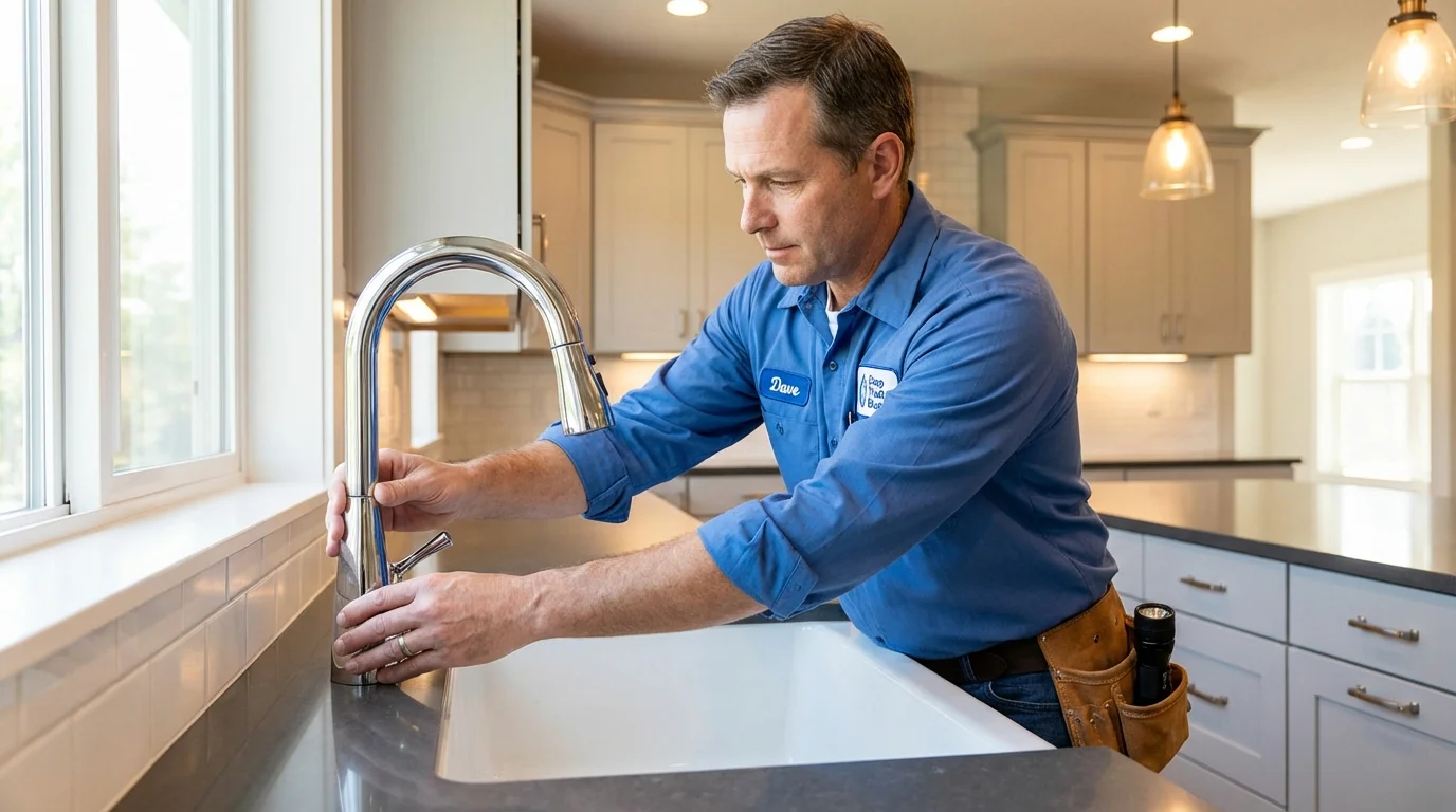 Kitchen faucet installation by Johns Plumbing LLC in Buttonwillow